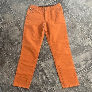 BURBERRY Men's Burnt Orange Chinos w Branded Buttons Preppy Luxury Coastal